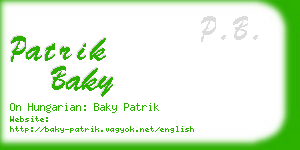 patrik baky business card